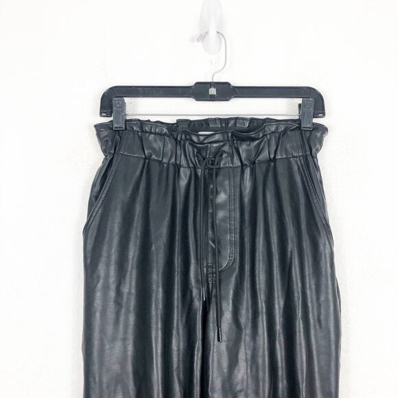 Abercrombie & Fitch Vegan Leather Jogger Pants Size Small High Rise Stretch - Picture 4 of 13